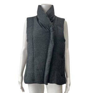 HELMUT Helmut Lang Charcoal Gray Asymmetric Zip Puffer Vest size Small